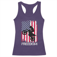 Freedom Motocross Dirt Bike Racerback Tank Top Patriotic American Flag - Wonder Print Shop