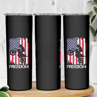 Freedom Motocross Dirt Bike Skinny Tumbler Patriotic American Flag - Wonder Print Shop