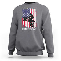 Freedom Motocross Dirt Bike Sweatshirt Patriotic American Flag - Wonder Print Shop