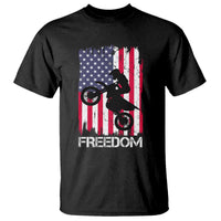 Freedom Motocross Dirt Bike T Shirt Patriotic American Flag - Wonder Print Shop