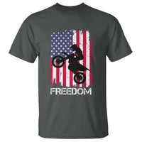 Freedom Motocross Dirt Bike T Shirt Patriotic American Flag - Wonder Print Shop