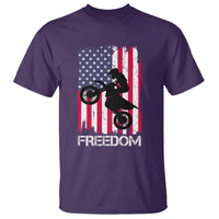 Freedom Motocross Dirt Bike T Shirt Patriotic American Flag - Wonder Print Shop