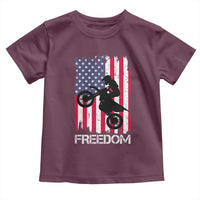 Freedom Motocross Dirt Bike Toddler T Shirt Patriotic American Flag - Wonder Print Shop