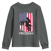 Freedom Motocross Dirt Bike Youth Sweatshirt Patriotic American Flag - Wonder Print Shop