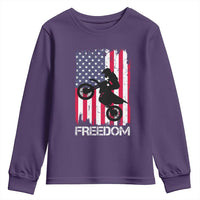 Freedom Motocross Dirt Bike Youth Sweatshirt Patriotic American Flag - Wonder Print Shop