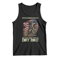 Dirt Bike American Flag Tank Top Never Underestimate An Old Man With A Dirt Bike Motocross - Wonder Print Shop