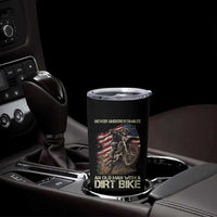 Dirt Bike American Flag Tumbler Cup Never Underestimate An Old Man With A Dirt Bike Motocross - Wonder Print Shop