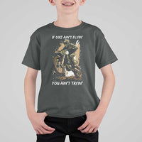 Dirt Bike Motocross Camo T Shirt For Kid If Dirt Ain't Flyin You Ain't Tryin - Wonder Print Shop