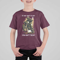 Dirt Bike Motocross Camo T Shirt For Kid If Dirt Ain't Flyin You Ain't Tryin - Wonder Print Shop