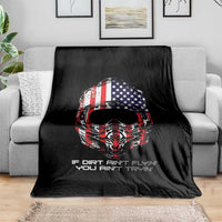 Dirt Bike American Flag Patriotic Throw Blanket If Dirt Ain't Flyin You Ain't Tryin - Wonder Print Shop