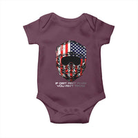 Dirt Bike American Flag Patriotic Baby Onesie If Dirt Ain't Flyin You Ain't Tryin - Wonder Print Shop