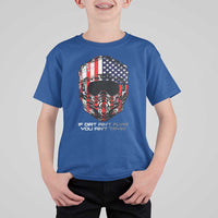Dirt Bike American Flag Patriotic T Shirt For Kid If Dirt Ain't Flyin You Ain't Tryin - Wonder Print Shop