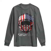 Dirt Bike American Flag Patriotic Long Sleeve Shirt If Dirt Ain't Flyin You Ain't Tryin - Wonder Print Shop