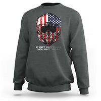 Dirt Bike American Flag Patriotic Sweatshirt If Dirt Ain't Flyin You Ain't Tryin - Wonder Print Shop