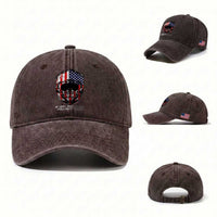 Dirt Bike American Flag Patriotic Washed Cotton Baseball Cap If Dirt Ain't Flyin You Ain't Tryin