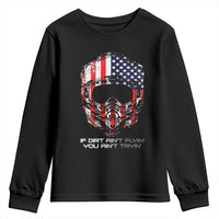 Dirt Bike American Flag Patriotic Youth Sweatshirt If Dirt Ain't Flyin You Ain't Tryin - Wonder Print Shop