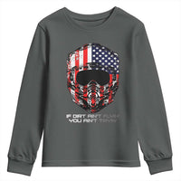 Dirt Bike American Flag Patriotic Youth Sweatshirt If Dirt Ain't Flyin You Ain't Tryin - Wonder Print Shop