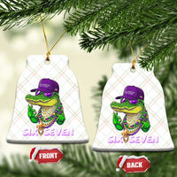 Mardi Gras Alligator Ceramic Ornament Funny Six Seven MAGA Political Meme