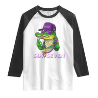 Mardi Gras Alligator Raglan Shirt Funny Six Seven MAGA Political Meme
