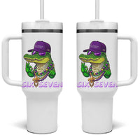Mardi Gras Alligator Tumbler With Handle Funny Six Seven MAGA Political Meme