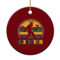 Mardi Gras Bigfoot Ceramic Ornament Funny Six Seven Meme Carnival Trendy