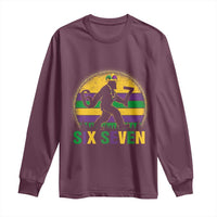Mardi Gras Bigfoot Long Sleeve Shirt Funny Six Seven Meme Carnival Trendy