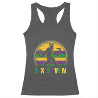 Mardi Gras Bigfoot Racerback Tank Top Funny Six Seven Meme Carnival Trendy
