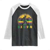 Mardi Gras Bigfoot Raglan Shirt Funny Six Seven Meme Carnival Trendy