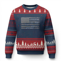 Everything is Fine Trust Your Government Ugly Christmas Sweater Funny Political Sarcastic American Flag