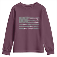 Everything is Fine Trust Your Government Youth Sweatshirt Funny Political Sarcastic American Flag