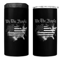 We The People 4 in 1 Can Cooler Tumbler Vintage Grunge American Flag 4th of July 1776