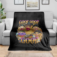 Funny Burnt Peanut Goop Throw Blanket Bungulato 90s Bootleg Meme Trendy
