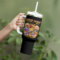 Funny Burnt Peanut Goop Tumbler With Handle Bungulato 90s Bootleg Meme Trendy