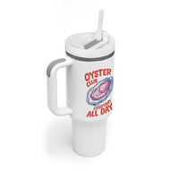 Oyster Club Tumbler With Handle Retro Summer Beach Vacation Gift