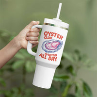 Oyster Club Tumbler With Handle Retro Summer Beach Vacation Gift