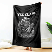 Yee Claw Lobster Throw Blanket Funny Crawfish Western Meme