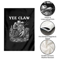 Yee Claw Lobster Garden Flag Funny Crawfish Western Meme