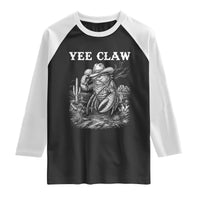 Yee Claw Lobster Raglan Shirt Funny Crawfish Western Meme