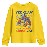 Yee Claw Lobster Youth Sweatshirt It's a Crawfish Kinda Day Summer Beach Vaction Gift