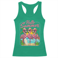 Summer Flamingo Pink Racerback Tank Top Tropical Palm Tree Beach Vacation