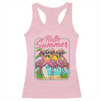 Summer Flamingo Pink Racerback Tank Top Tropical Palm Tree Beach Vacation