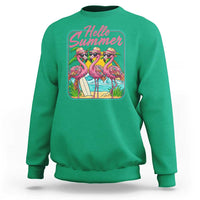 Summer Flamingo Pink Sweatshirt Tropical Palm Tree Beach Vacation