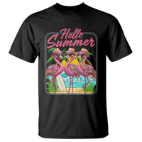 Summer Flamingo Pink T Shirt Tropical Palm Tree Beach Vacation