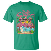 Summer Flamingo Pink T Shirt Tropical Palm Tree Beach Vacation