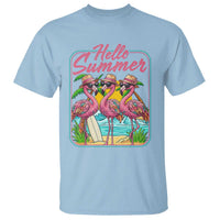 Summer Flamingo Pink T Shirt Tropical Palm Tree Beach Vacation
