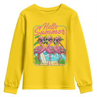 Summer Flamingo Pink Youth Sweatshirt Tropical Palm Tree Beach Vacation