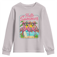 Summer Flamingo Pink Youth Sweatshirt Tropical Palm Tree Beach Vacation
