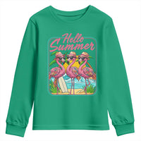 Summer Flamingo Pink Youth Sweatshirt Tropical Palm Tree Beach Vacation