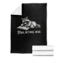 Feral But Well Read Throw Blanket Funny Raccoon Reading Book Lover