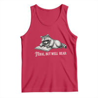 Feral But Well Read Tank Top Funny Raccoon Reading Book Lover